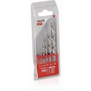 KREATOR KRT012001 HSS fémfúrószár, 6 db, 2-3-4-5-6-8 mm kép