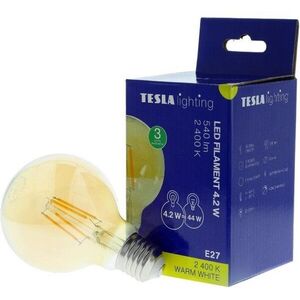 Tesla GLOBE G80 VINTAGE, E27, 4, 2W, 230V, 540lm, 2400K, 360°, arany kép