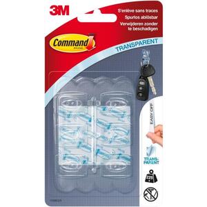 3M Command™ átlátszó öntapadós műanyag kampók, mini változat, 225 g kapacitás, 6 darab kép