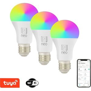 Immax NEO LITE E27 9W RGB+CCT, színes és fehér, WiFi, 3 darab kép