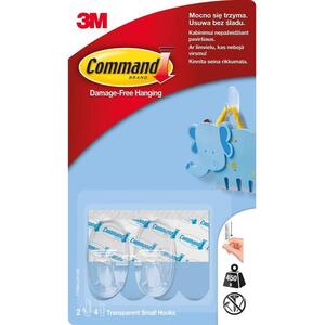 3M Command™ átlátszó öntapadós műanyag kampók, kis méret, 450 g kapacitás, 2 darab kép