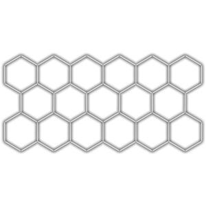 Escape6 komplett LED hatszögletű lámpatest fehér 6500 K, 17 elem 504 × 238 cm, 17 elem 504 × 238 cm kép