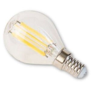 Tesla Miniglobe FILAMENT RETRO E14, 4W, 230V, 470lm, 25 000h, 4000K nappali fehér, 360°, átlátszó kép