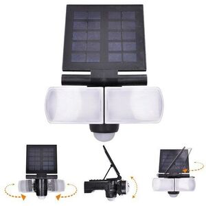 Solight LED napelemes lámpa mozgásérzékelővel, 8 W, 600 lm, Li-on, fekete kép