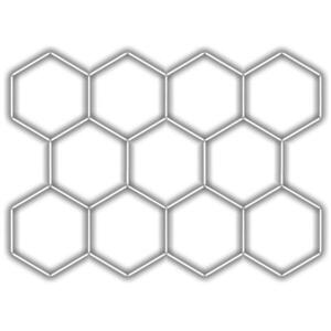 Escape6 komplett LED hatszögletű lámpatest fehér 6500 K, 11 elem 336 × 238 cm, 11 elem 336 × 238 cm kép