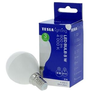 TESLA LED izzó miniglobe BULB E14, 8W, nappali fehér kép