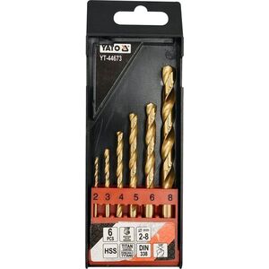 YATO HSS-TiN Fémfúrószár készlet, 6 db, 2-8 mm kép