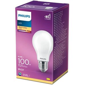 Philips Classic A60, E27, 100 W, meleg fehér kép