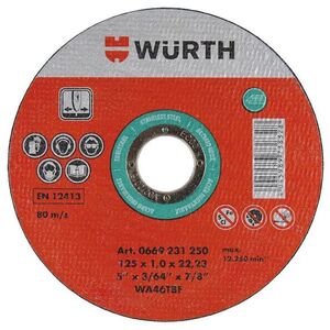 WÜRTH Vágókorong 125 × 22, 2 × 1 mm kép