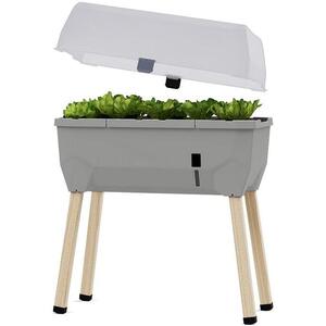 Gusta Garden SAMMY SALAD önitatós virágláda fedővel, világosszürke kép