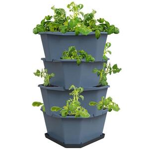 Gusta Garden PAUL POTATO 4 szintes önöntöző virágcserép, kék kép