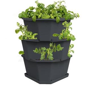 Gusta Garden PAUL POTATO önöntöző 3 szintes virágcserép, antracit kép