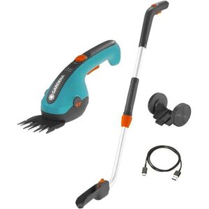 GARDENA ClassicCut Li Akkus fűnyíró olló készlet + teleszkópos nyél és kerekek kép