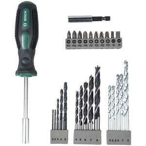 BOSCH 2607017201 Promoline fúrószár- és csavarbitkészlet, 27 db kép