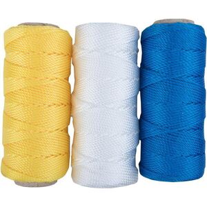 Werkzeyt PP sodrott zsinór, 3 szál, 3 db, 1 mm × 50 m, kék, fehér, sárga kép