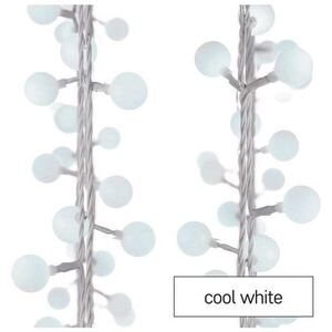 EMOS LED cherry fényfüzér - gömbök, 2, 5 cm, 4 m, beltéri és kültéri, hideg fehér, időzítő kép