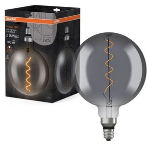 OSRAM LED izzó, kerek, fekete, E27, 4 W, VINTAGE, meleg fehér kép