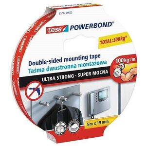 TESA Powerbond Ultra Strong 5 m × 19 mm, kétoldalas ragasztószalag, fehér kép