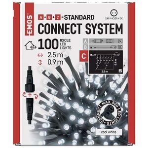 EMOS Standard LED sorolható karácsonyi füzér - jégcsapok, 2, 5 m, kültéri, hideg fehér kép