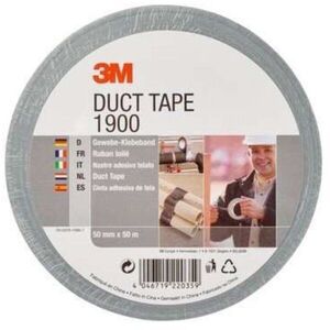 3M™ Duct Tape 1900 alap textilszalag, ezüst, 50 mm x 50 m, buborékcsomagolásban kép