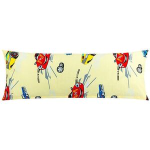 BELLATEX párnahuzat - ölelőpárna, 45 × 120 cm, versenyautó, sárga kép