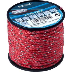 CONNEX PES fonott kötél 16 szál, 3 mm × 25 m, piros /zöld /fehér kép