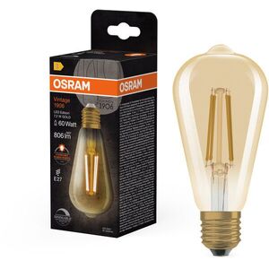 OSRAM LED izzó, retró, aranyszínű, E27, VINTAGE, 7, 2 W, meleg fehér kép