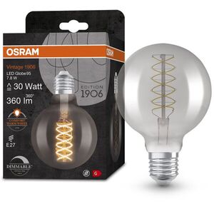 OSRAM Dimmelhető LED izzó, füstös, E27, 7, 8 W, VINTAGE GLOBE, meleg fehér kép