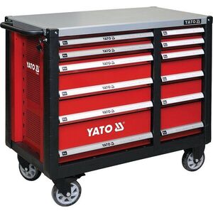 YATO mobil szerszámos kocsi 6+6 fiókos - piros kép