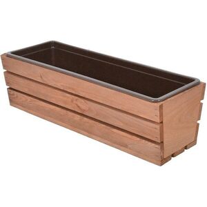Rojaplast 51 cm, műanyag virágtartóval ellátott modern virágláda, barna kép