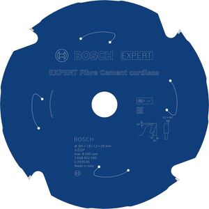 BOSCH EXPERT Fibre Cement cordless fűrészlap, 165 × 1, 8/1, 2 × 20 mm, T4 2.608.902.200 kép