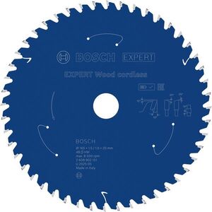 BOSCH EXPERT Wood cordless, fa, fűrészlap, 165 × 1, 5/1 × 20 mm, T48 2.608.902.151 kép