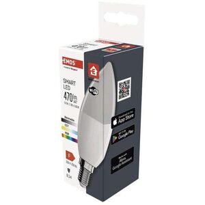 EMOS Okos LED izzó GoSmart gyertya E14 4, 8 W (40 W) 470 lm RGB dimmelhető WiFi kép