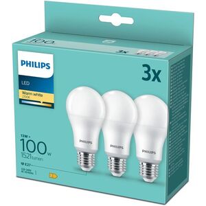 Philips LED 13-100W, E27 2700K, 3 darab kép