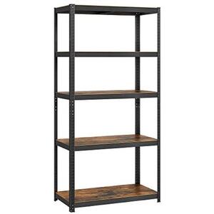 Songmics polc, 5 polc, ipari, 180 × 90 × 40 cm, barna-fekete kép