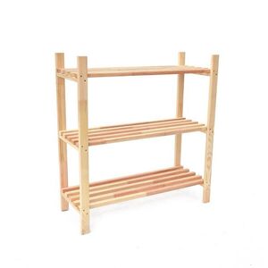 ROJAPLAST Polcos állvány, fa, 80×75×30 cm, 3 polc kép