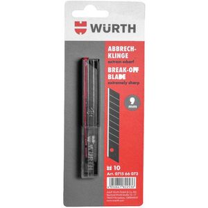 WÜRTH csere törhető pengék, fekete, 9 mm, 10 darab kép