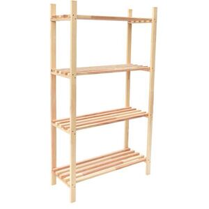 ROJAPLAST Polcos állvány, fa, 120×75×30 cm, 4 polc kép