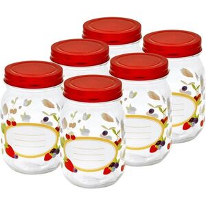 Toro Befőttesüveg tetővel, 500 ml, 6 darab, gyümölcs kép