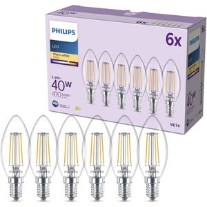 Philips Classic B35, E14, 40 W, meleg fehér, 6 darab kép