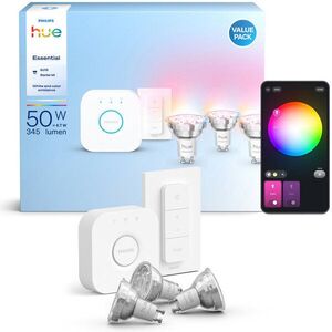 Philips Hue Essential White and Color Ambiance 4, 7 W, 345 lm, GU10, Starter Kit kép