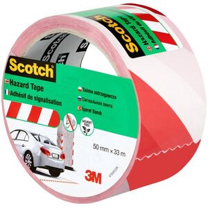 Scotch ragasztószalag biztonsági jelöléshez, 50 mm × 33 m, piros-fehér kép