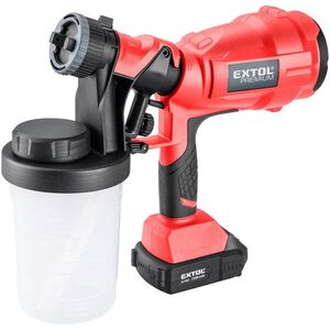 EXTOL PREMIUM 8891862 HVLP Akkus festékszóró, Share20V, 20 V Li-ion, 2000 mAh kép