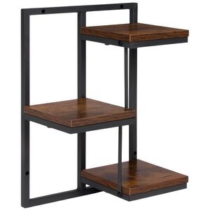 ModernHome ME-ATS05 3 szintes fali polc, sötét fa kép