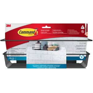 3M Command™ Polc, 4 db rögzítőcsíkkal, matt fekete, 32×10, 7×10, 2 cm, 3 kg teherbírás kép