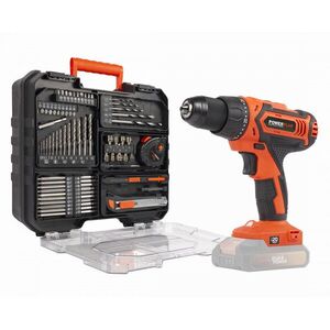 POWERPLUS POWDP15110 Akkus fúró-csavarozó 20 V + 78 db tartozék kofferben (akku nélkül) kép