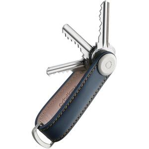 ORBITKEY Key Organiser Leather 2.0 - Navy and Tan Stitching kép