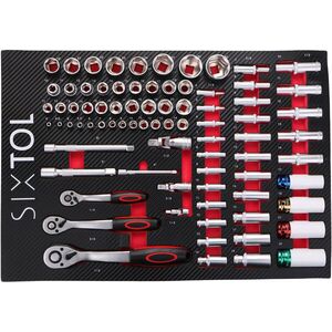 SIXTOL szerszámos modul műhelykocsiba, Mechanic Tool Tray 6, 80 darab kép