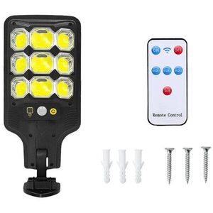 Verk 12371 napelemes utcai lámpa mozgásérzékelővel, 1200 mAh, 63 LED, fekete kép