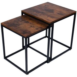Bauerkraft G-822 Szögletes dohányzóasztal 2in1, loft/ipari, antik tölgyfa kép